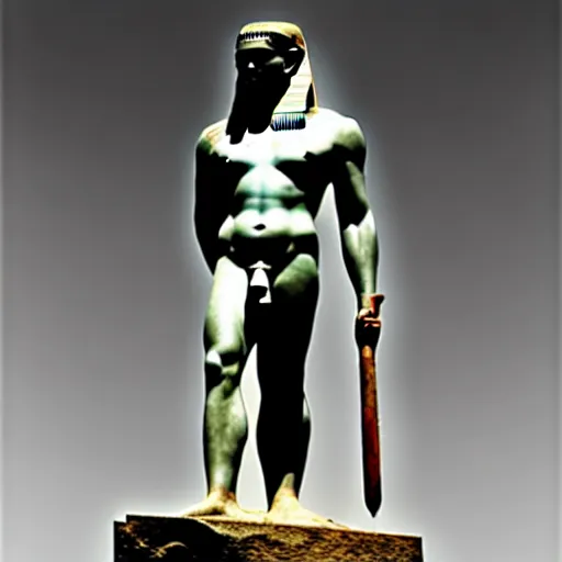 Image similar to zeus, egyptian statue