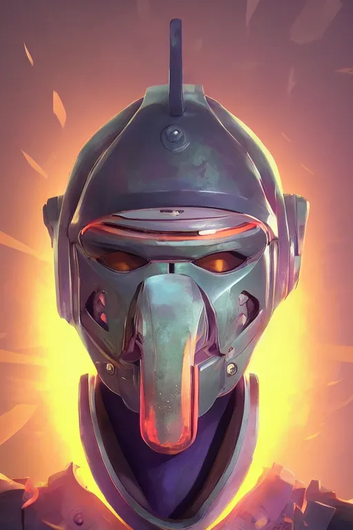 Image similar to epic mask helmet robot ninja portrait stylized as fornite style game design fanart by concept artist gervasio canda, behance hd by jesper ejsing, by rhads, makoto shinkai and lois van baarle, ilya kuvshinov, rossdraws global illumination radiating a glowing aura global illumination ray tracing hdr render in unreal engine 5