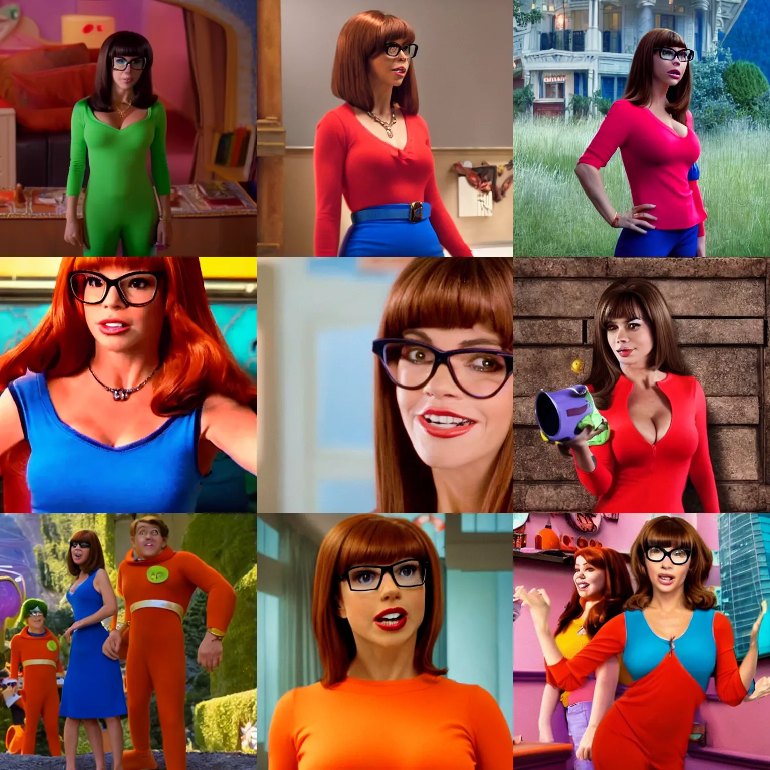 Prompt: cinematic still of sofia vergara as velma dinkley in the live action scooby - doo movie ( 2 0 1 5 ), blueray