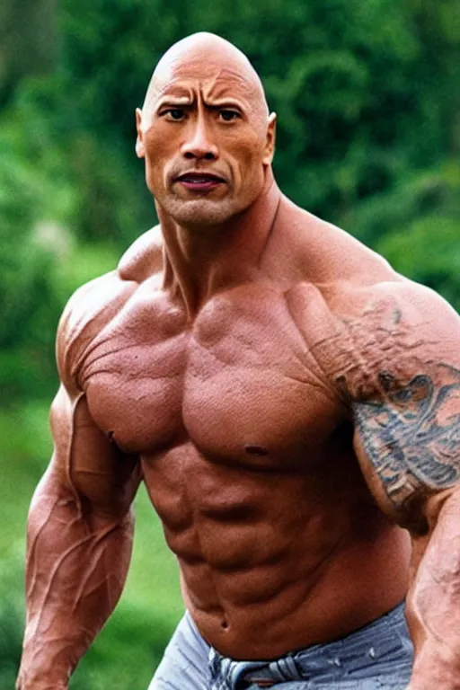 Image similar to Dwayne The Rock Johnson as Shreck