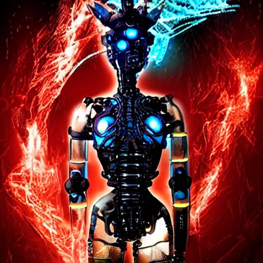 Image similar to cybernetic cyber Ah Puch, movie still