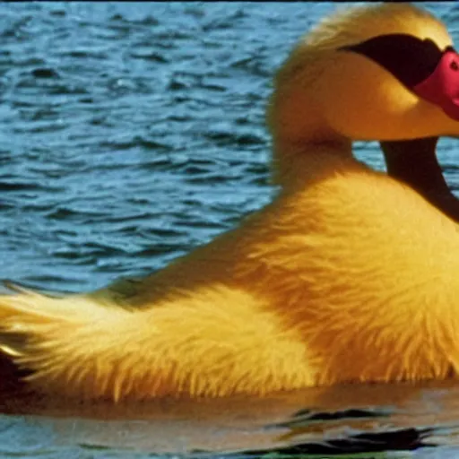 Image similar to a giant duck, a still of attack of the 5 0 ft. woman ( 1 9 9 3 )