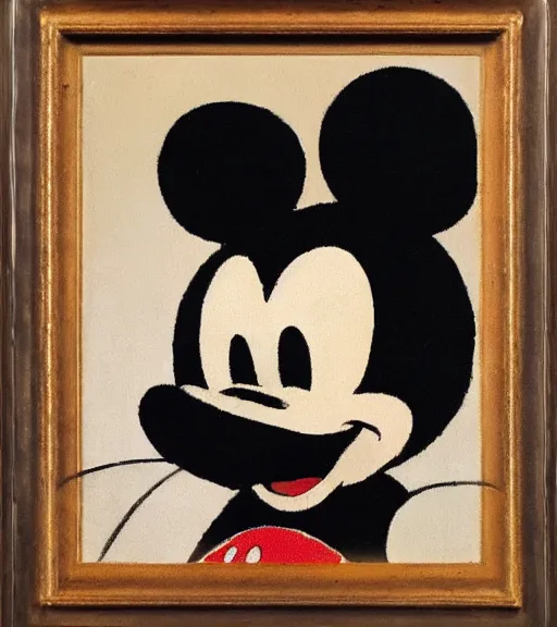 Image similar to sad mickey mouse portrait painted by francis bacon s - w 5 7 6