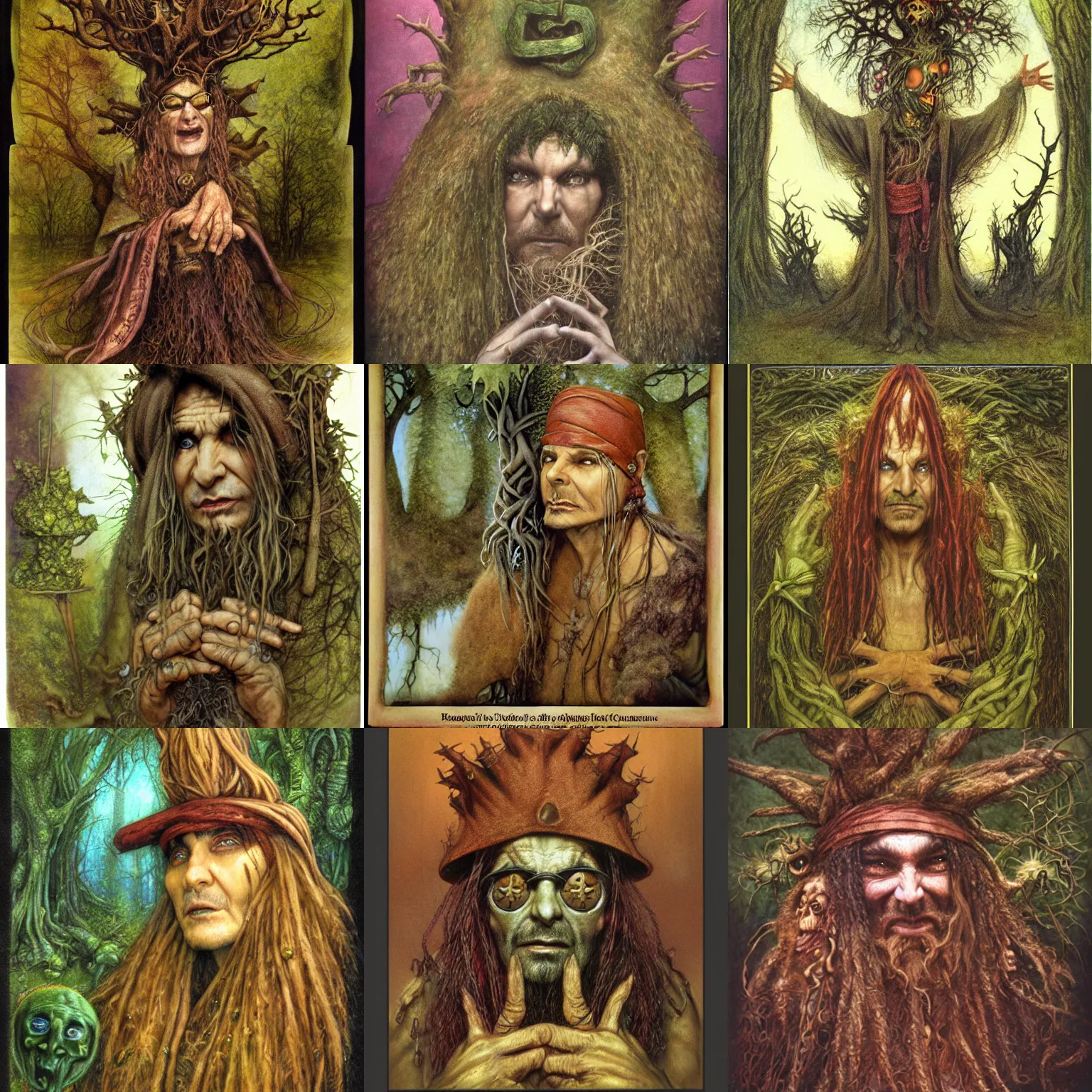 Prompt: Al Jourgensen as an ent by Brian Froud