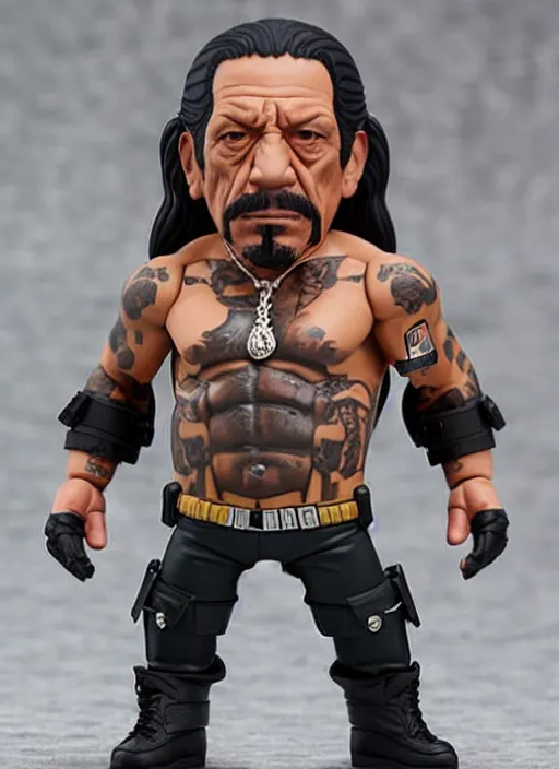 Image similar to danny trejo, an nendoroid of danny trejo figurine, realistic face, detailed product photo