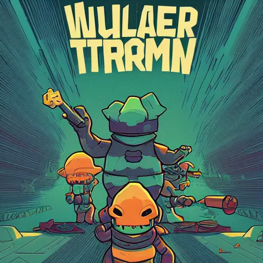 Image similar to nuclear throne artwork, artwork by moebius and dan mumford, smooth gradient colorings, black outlines