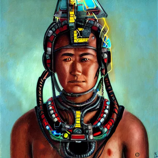 Image similar to Incan cyborg