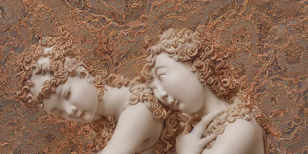 Prompt: A photo-real delicate ceramic porcelain sculpture of an ornate detailed angel in front of a intricate background by Victo Ngai and takato yamamoto, micro detail, backlit lighting, subsurface scattering, translucent, thin porcelain, octane renderer, colorful, physically based rendering, japanese pottery, colorful trending on cgsociety 'H 1024