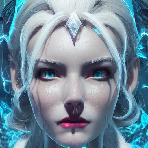 Image similar to Elsa Corrupted by demonic power, intricate artwork by Tooth Wu and wlop and beeple. octane render, trending on artstation, greg rutkowski very coherent symmetrical artwork. cinematic, hyper realism, high detail, octane render, Demonic