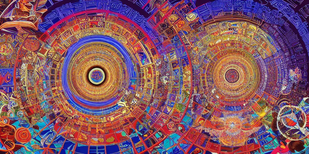 Image similar to memory palace, masterpiece composition, 8 k resolution, ultra fine illustration, art by alex grey and tokio aoyama, highly detailed,