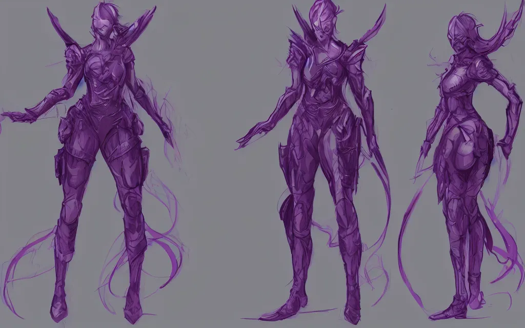 Image similar to valorant, concept art, purple, female, HD,