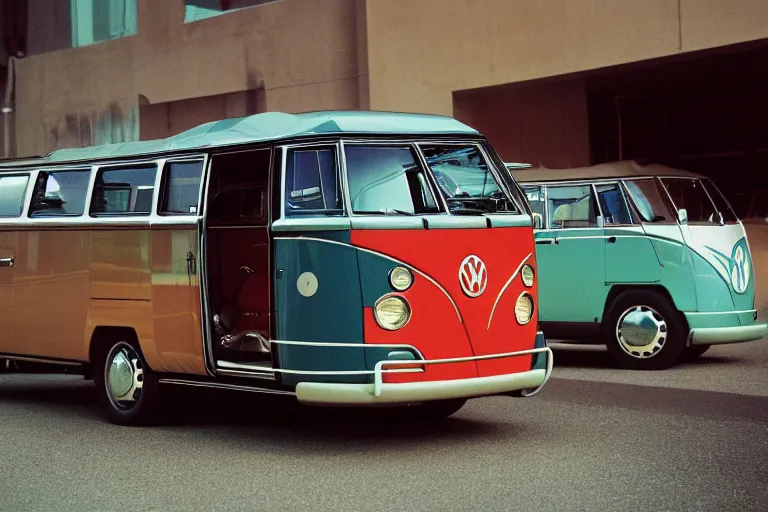 Prompt: designed by giorgetto giugiaro vw bus, ektachrome photograph, volumetric lighting, f 8 aperture, cinematic eastman 5 3 8 4 film