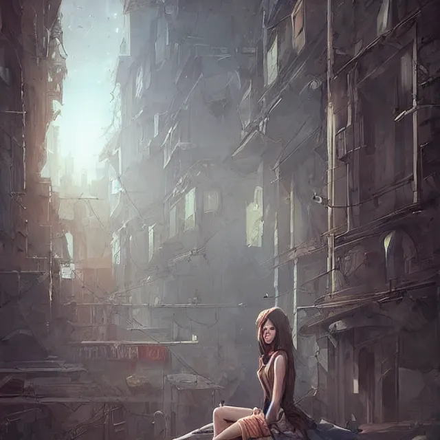 Image similar to window, eye, women, buildings, surprise, scared, couch by wlop, artgerm, greg rutkowski