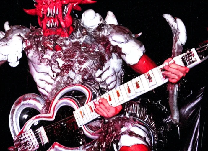 Image similar to publicity photo still of joe biden in gwar live on stage 1 9 9 8, 8 k, live concert lighting, mid shot