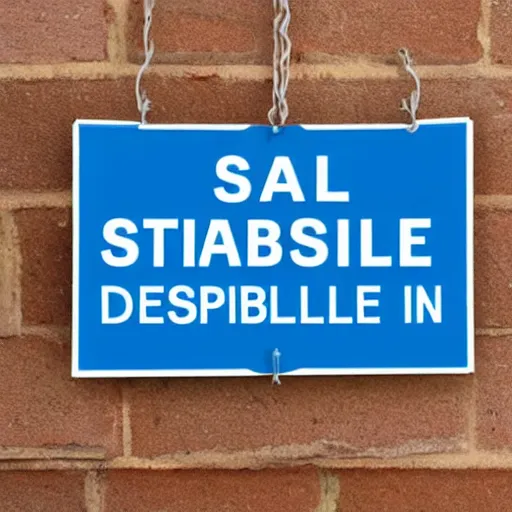 Image similar to a sign that says stable diffusion