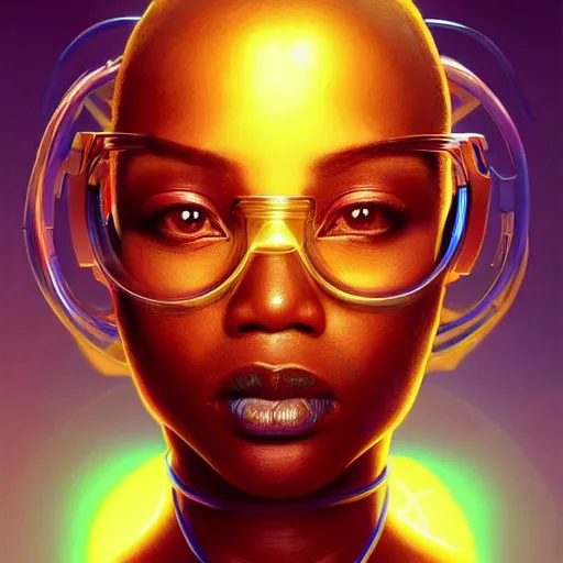 Image similar to african biopunk biochemist, tormented test subjects, neon beakers, science fiction, highly detailed, digital painting, beautiful eyes, symmetry, concept art, sharp focus, illustration, global illumination, radiant light, synthwave colors, detailed and intricate environment, art by artgerm and greg rutkowski and magali villeneuve and ilya kuvshinov!