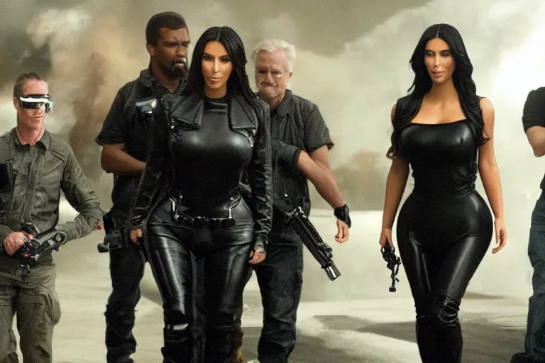 Image similar to VFX movie where Kim Kardashian plays the Terminator by James Cameron