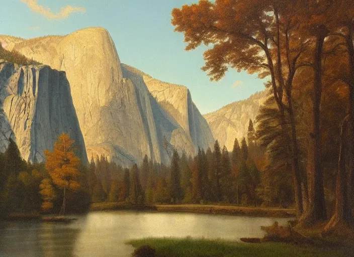 Image similar to yosemite national park in the style of hudson river school of art, oil on canvas