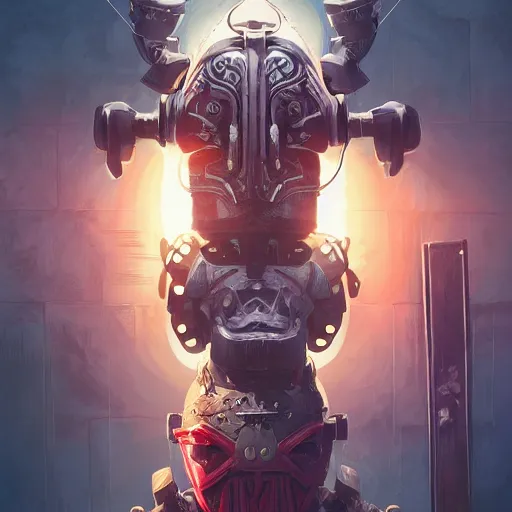 Image similar to cyberpunk viking helmet mask warrior goddess robot ninja fantasy, art gta 5 cover, official fanart behance hd artstation by jesper ejsing, by rhads, makoto shinkai and lois van baarle, ilya kuvshinov, ossdraws