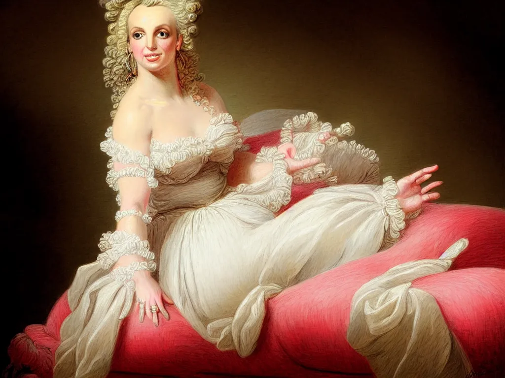 Image similar to britney spears by jean honore fragonard, highly detailed, intricate