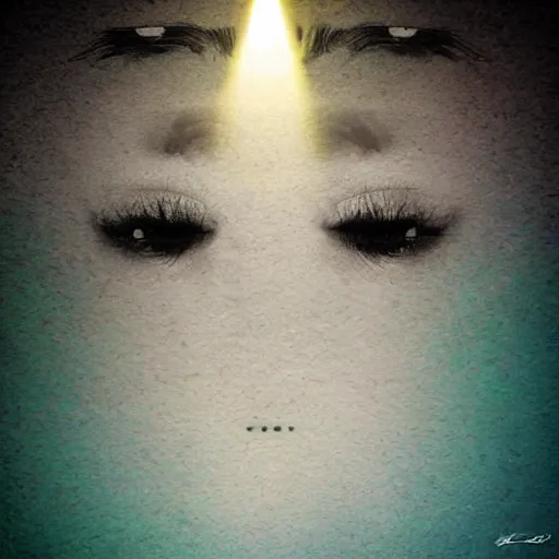 Image similar to never let them take the light behind your eyes, digital art, conceptual art