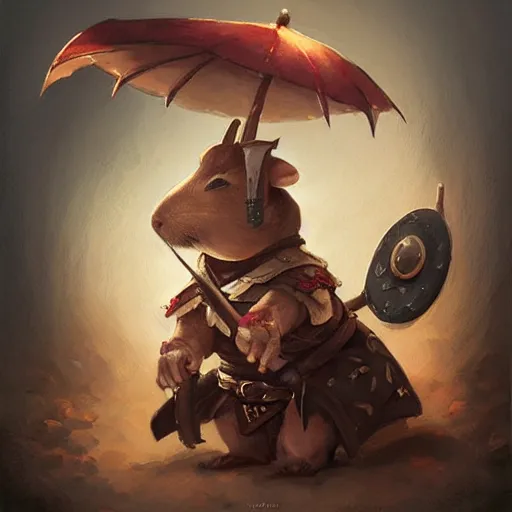 Prompt: cute little anthropomorphic Guinea Pig Samurai , tiny, small, short, Samurai outfit, cute and adorable, pretty, beautiful, DnD character art portrait, matte fantasy painting, DeviantArt Artstation, by Jason Felix by Steve Argyle by Tyler Jacobson by Peter Mohrbacher, cinematic lighting