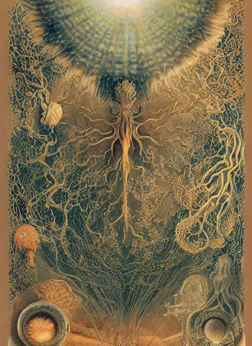 Image similar to abiogenesis, by ernst haeckel and agostino arrivabene and robert hooke and joaquin sorolla