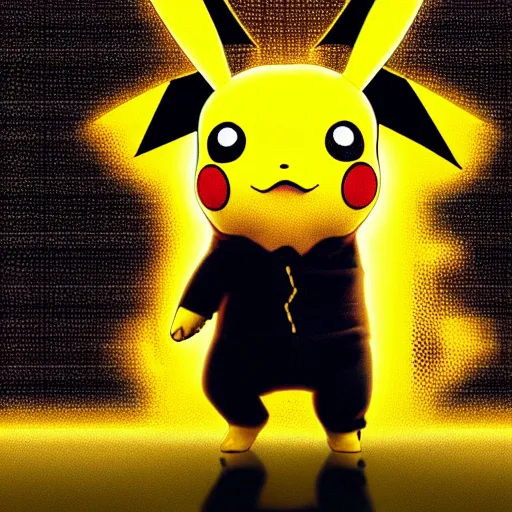 Image similar to pikachu in the matrix, 4k photograph