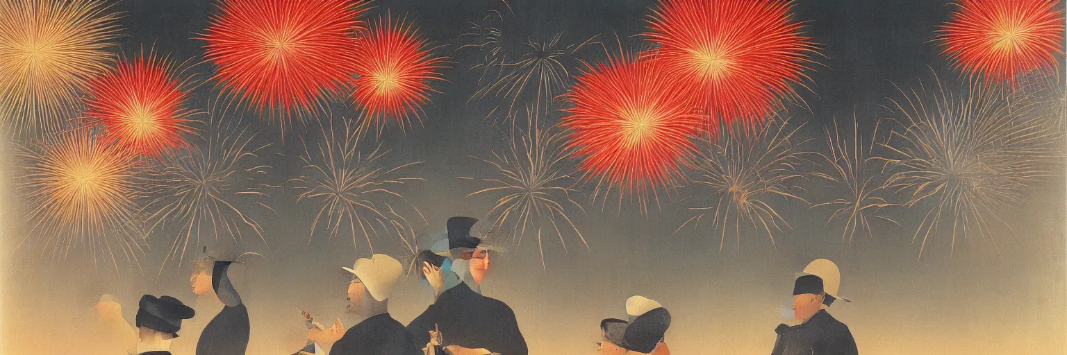 Image similar to chinese fireworks painting magritte