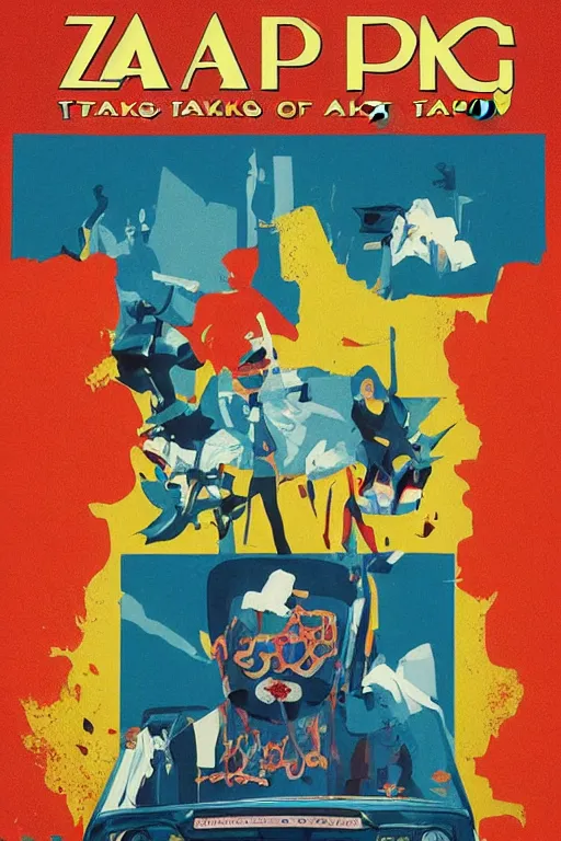 Poster for an exhibition called zapzarap the art of stable