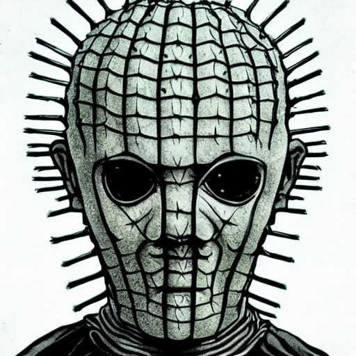 Image similar to pinhead from hellraiser, as a korean