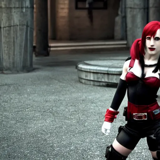 Image similar to Tifa Lockheart as Harley Quinn, Cinematography by Roger Deakins