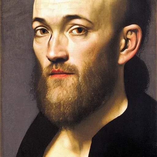 Prompt: painting of michael stipe by caravaggio