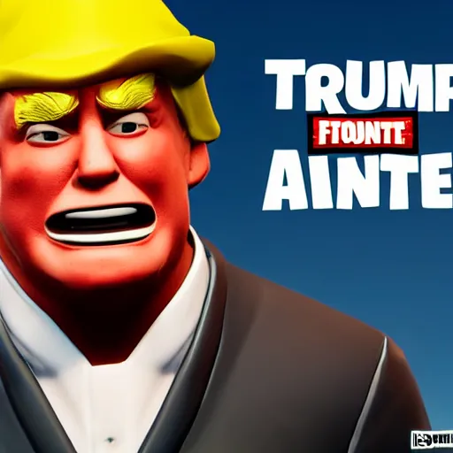 Image similar to donald trump fortnite skin smiling, presidential fortnite skin, sunny, detailed, unreal engine 4, trending on artstation, epic games fortnite trailer, detailed face