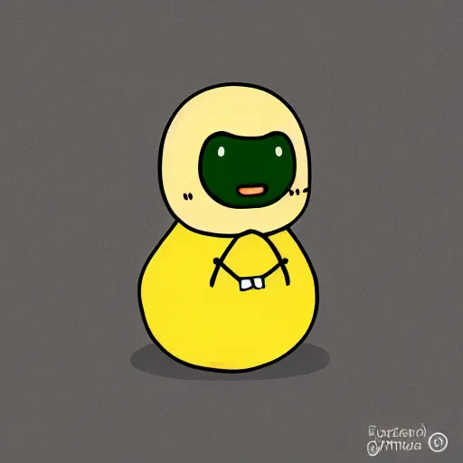 Prompt: avocado character in the style of gudetama