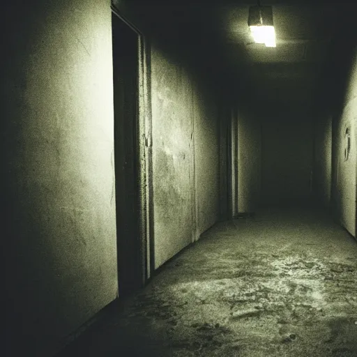 Prompt: an empty backroom at night, dark and scary atmosphere, yellow hue, photorealistic, dark ambient