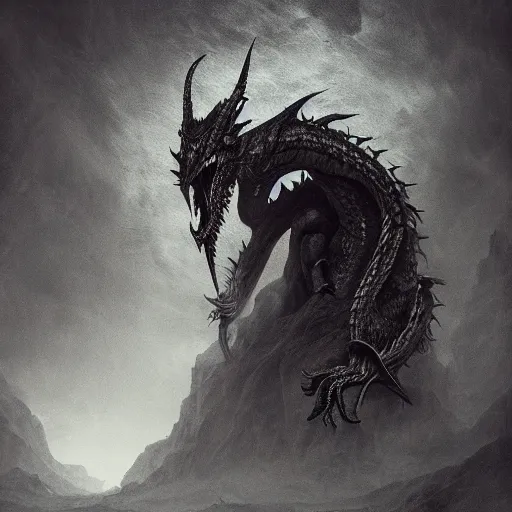 black metal dragon creepy, nightmare, dream - like | Stable Diffusion |  OpenArt