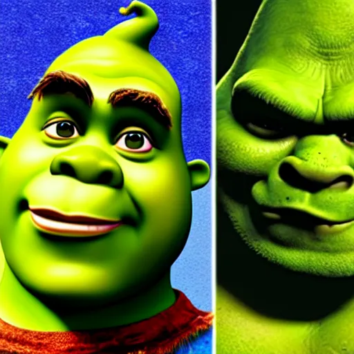 Image similar to photograph of poorly made Shrek cosplay, 8k resolution, high detail, ULTRA REALISTIC VFX, reflections