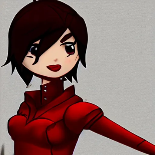 Prompt: Ruby Rose from the show RWBY