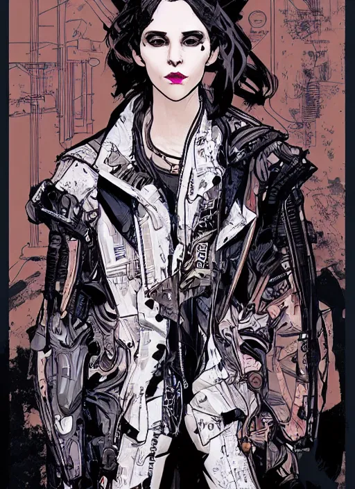 Image similar to cyberpunk fashion designer. portrait by ashley wood and alphonse mucha and laurie greasley and josan gonzalez and james gurney. spliner cell, apex legends, rb 6 s, hl 2, d & d, cyberpunk 2 0 7 7. realistic face. vivid color. dystopian setting.