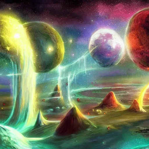 Image similar to fantasy cosmic concept art of the Universes child