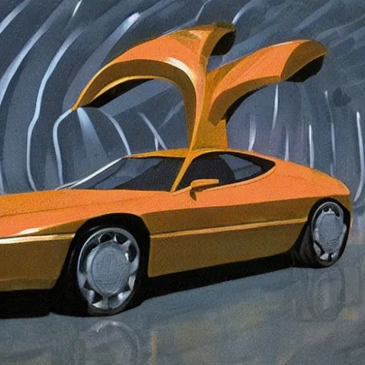 Image similar to a fancy alien car as 9 0 s masterpiece artwork