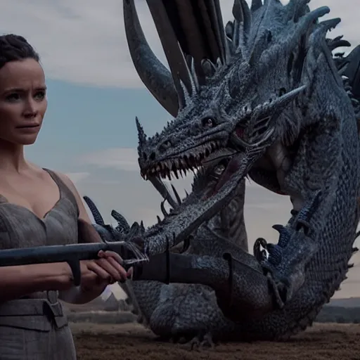 Prompt: cinematic still of westworld, evil dragon machine, highly detailed