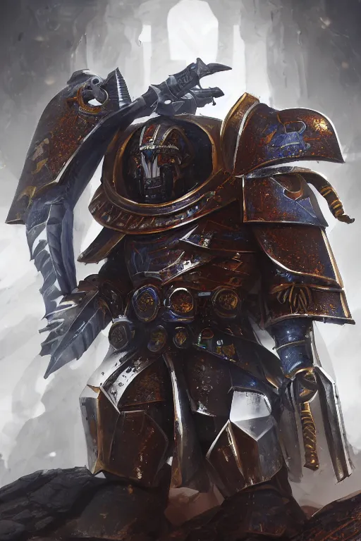 Image similar to armor portrait heros warhammer 4 0 k horus heresy fanart - the primarchs emperor by johannes helgeson animated with vfx concept artist & illustrator global illumination ray tracing hdr fanart arstation zbrush central hardmesh 8 k octane renderer comics stylized