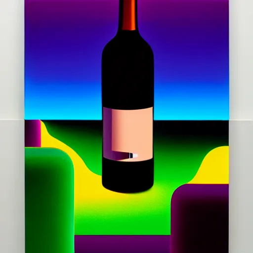 Prompt: glass wine bottle by shusei nagaoka, kaws, david rudnick, airbrush on canvas, pastel colors, cell - shaded, 8 k