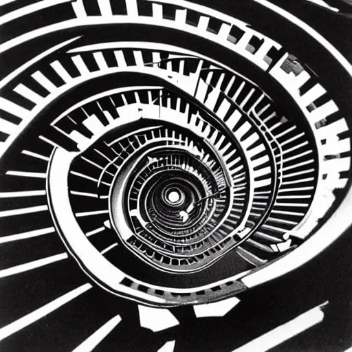 Prompt: Escher infinite stairs, M. C. Escher