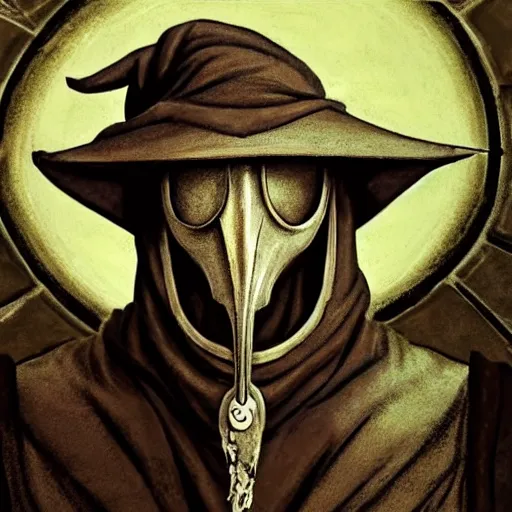 Image similar to 4K headshot portrait of godlike Plague Doctor of Nazareth with defined arms and open hands and bloody clothes with giant mandala wings , intricate face , flawless anime cel animation by Kentaro Miura, psychedelic , highly detailed upper body , professionally post-processed , beautiful, scary, symmetry accurate features, epic, octane rendered, anime masterpiece, accurate by Craig Mullins, ilya kuvshinov, krenz cushart, epic , artgerm trending on artstation by Edward Hopper and Dan Mumford and WLOP and Rutkovsky, beksinski carl spitzweg moebius and tuomas kocar, intricate artwork by caravaggio, Unreal Engine 5, Lumen, Nanite