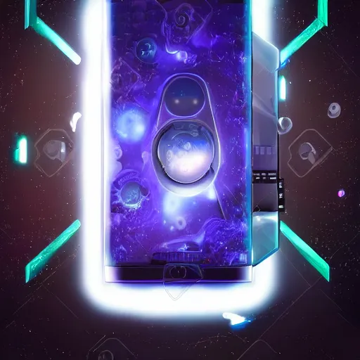 Image similar to phone that is a portal to another dimension, high detail, concept art, computer art