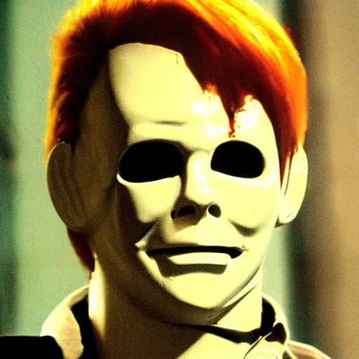 Image similar to michael myers from halloween movie in the matrix