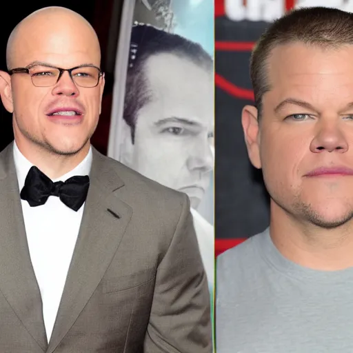 Image similar to bald matt damon